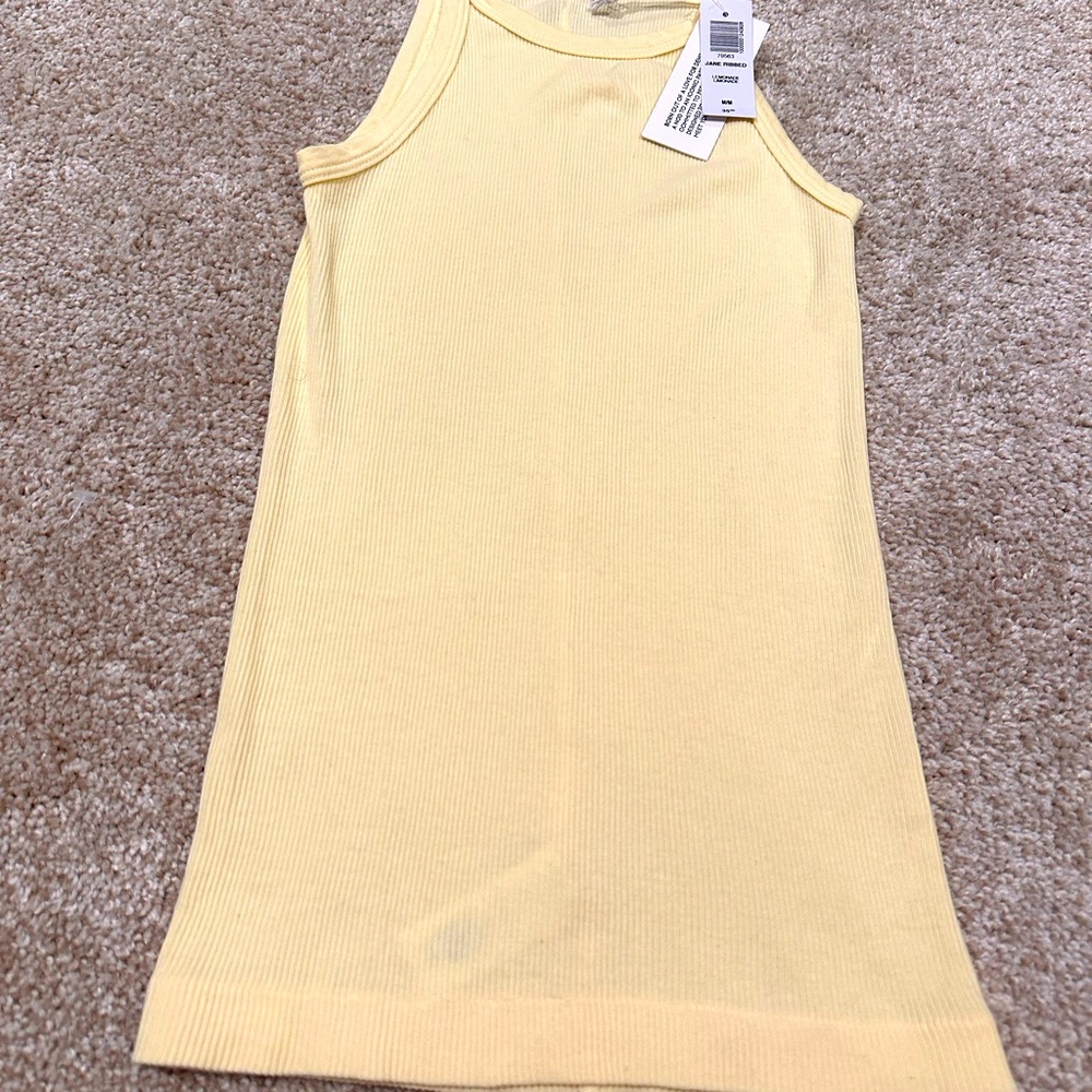***sold on MP***Denim forum Jane ribbed tank in lemonade NWT